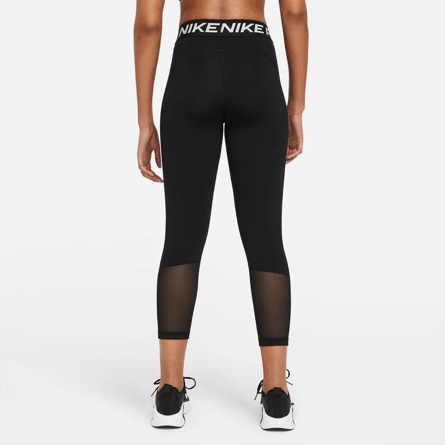 Nike Pro 365 Womens Mid-Rise Cropped Mesh Panel Leggings