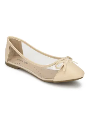 Nude PU Perspex Clear Belly Flats