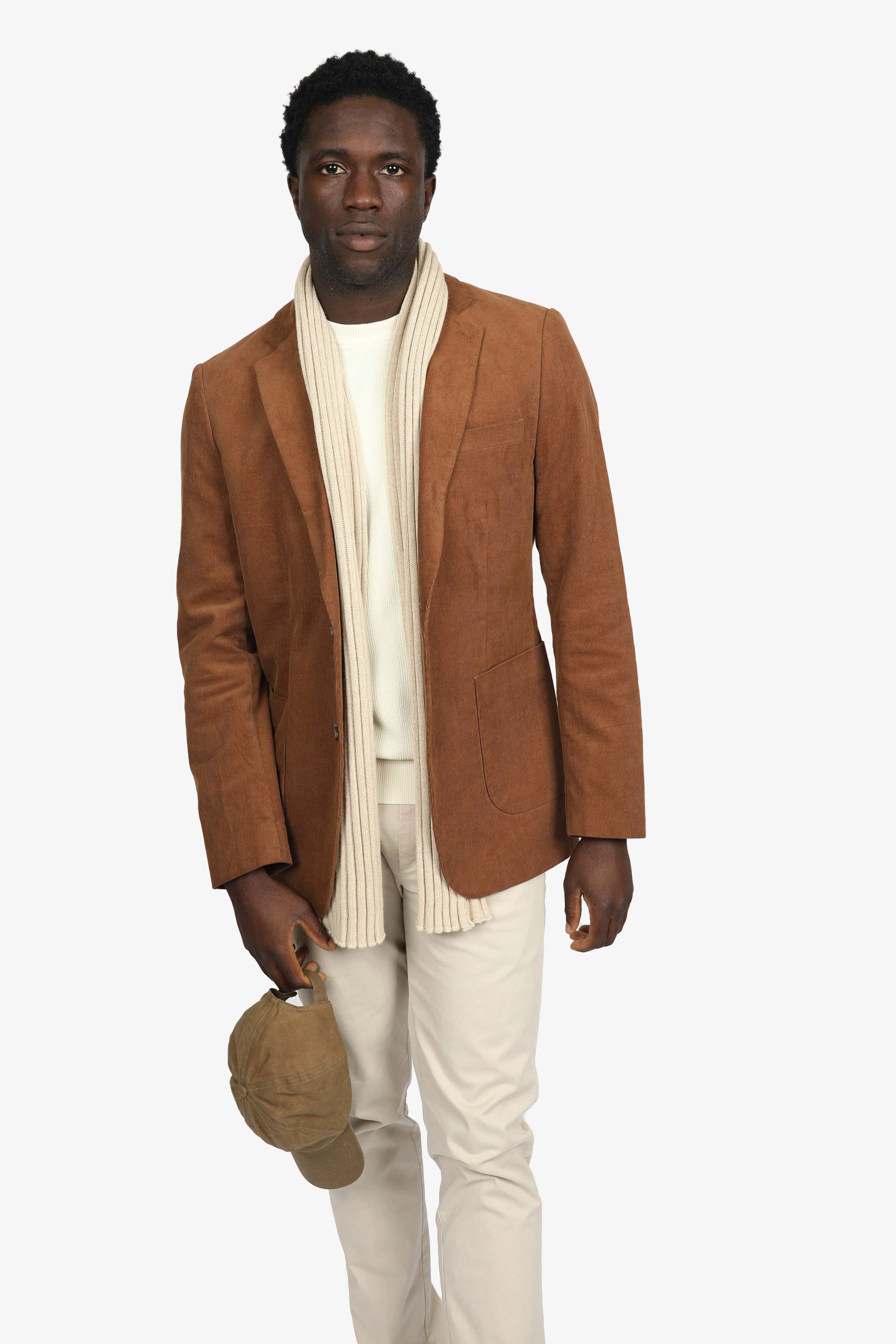 Nutmeg Cotton Corduroy Patch Pocket Lapel Blazer