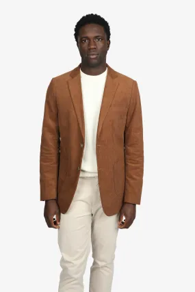 Nutmeg Cotton Corduroy Patch Pocket Lapel Blazer