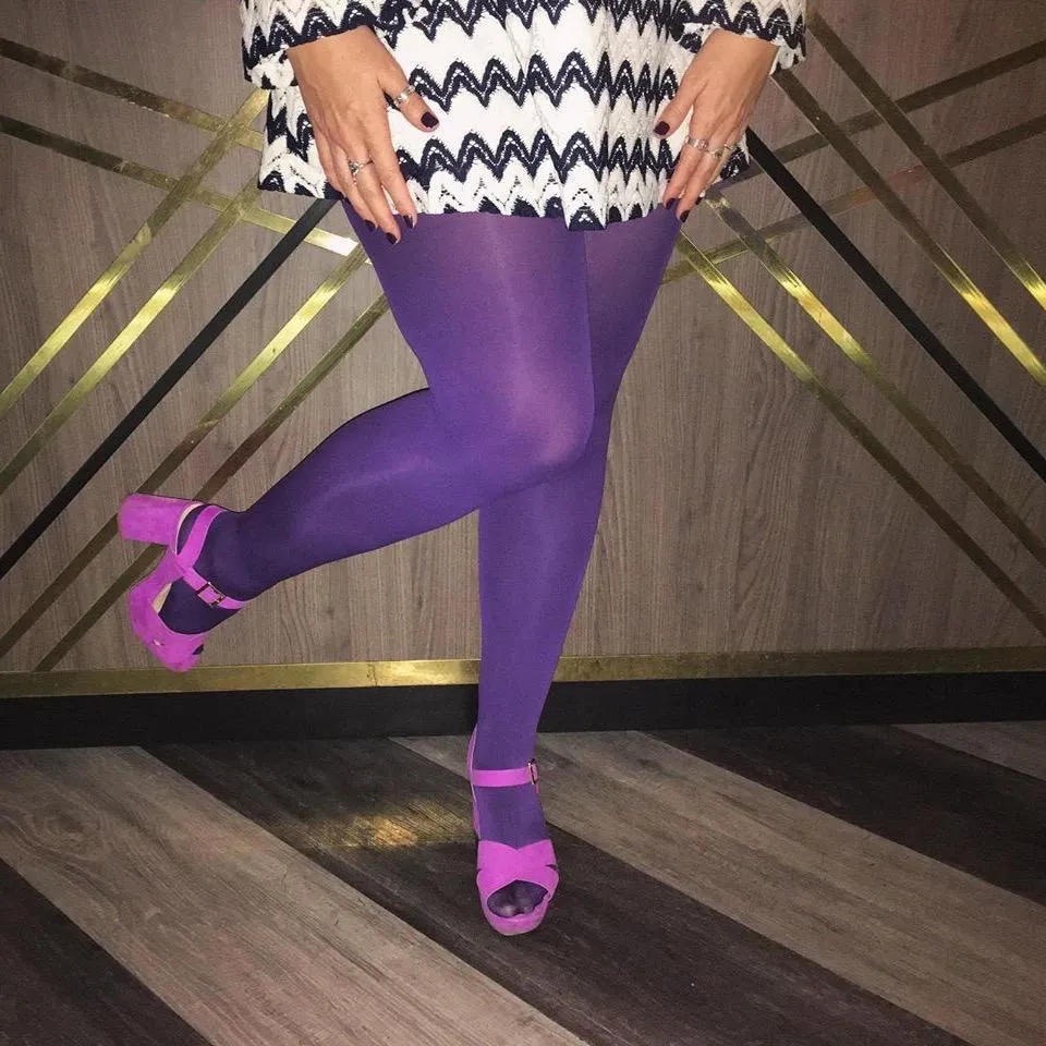 Opaque 80 Den Tights - Suffragette Purple