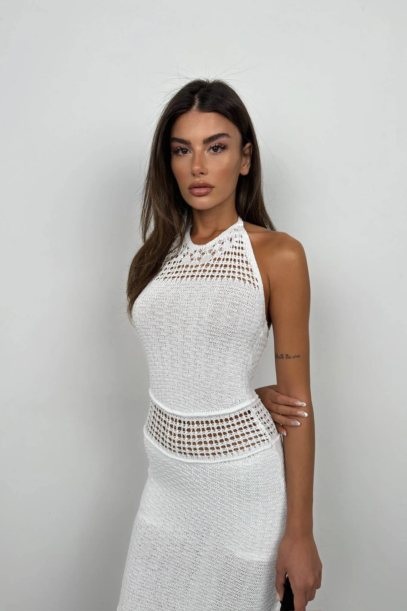 Openwork Maxi Knit Dress