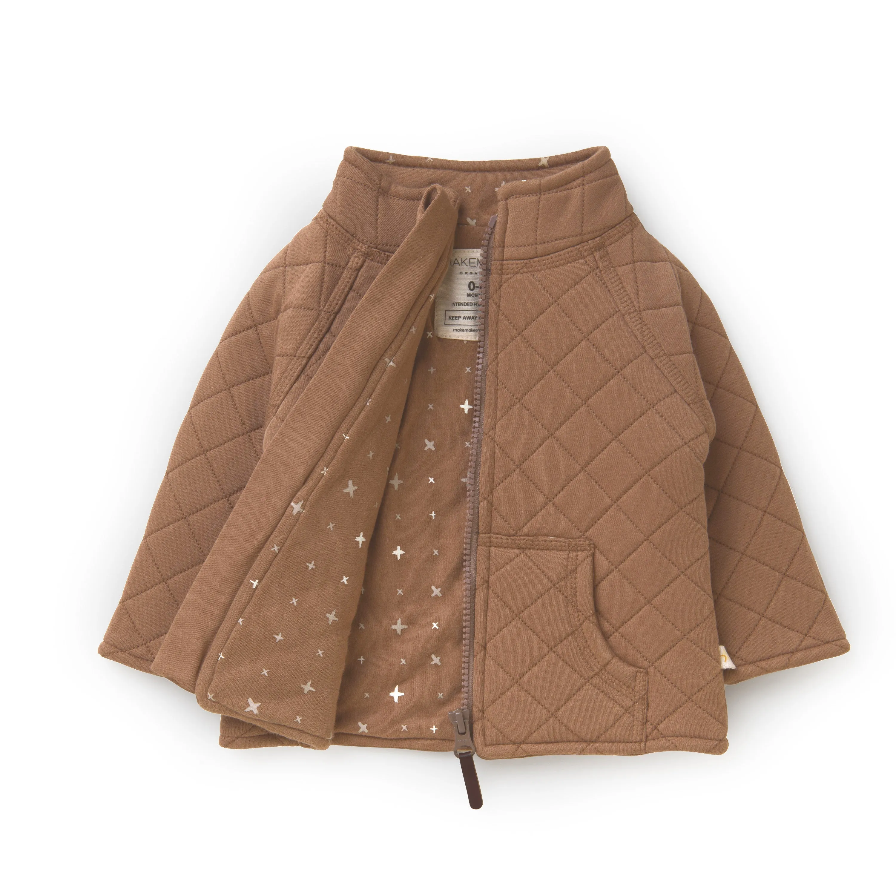 Organic Kids Merino Wool Zip Jacket - Cocoa