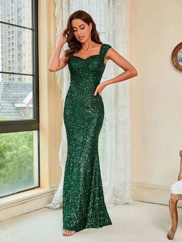 Party Starts Now Green Sequin Mermaid Gown | Sequin Party Dress | Sparkly Maxi Dress