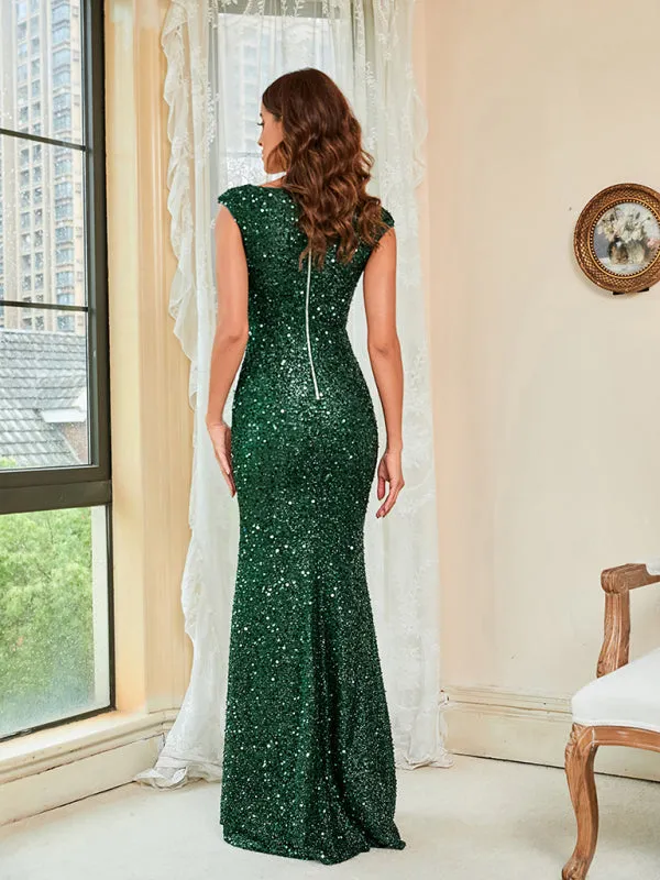 Party Starts Now Green Sequin Mermaid Gown | Sequin Party Dress | Sparkly Maxi Dress