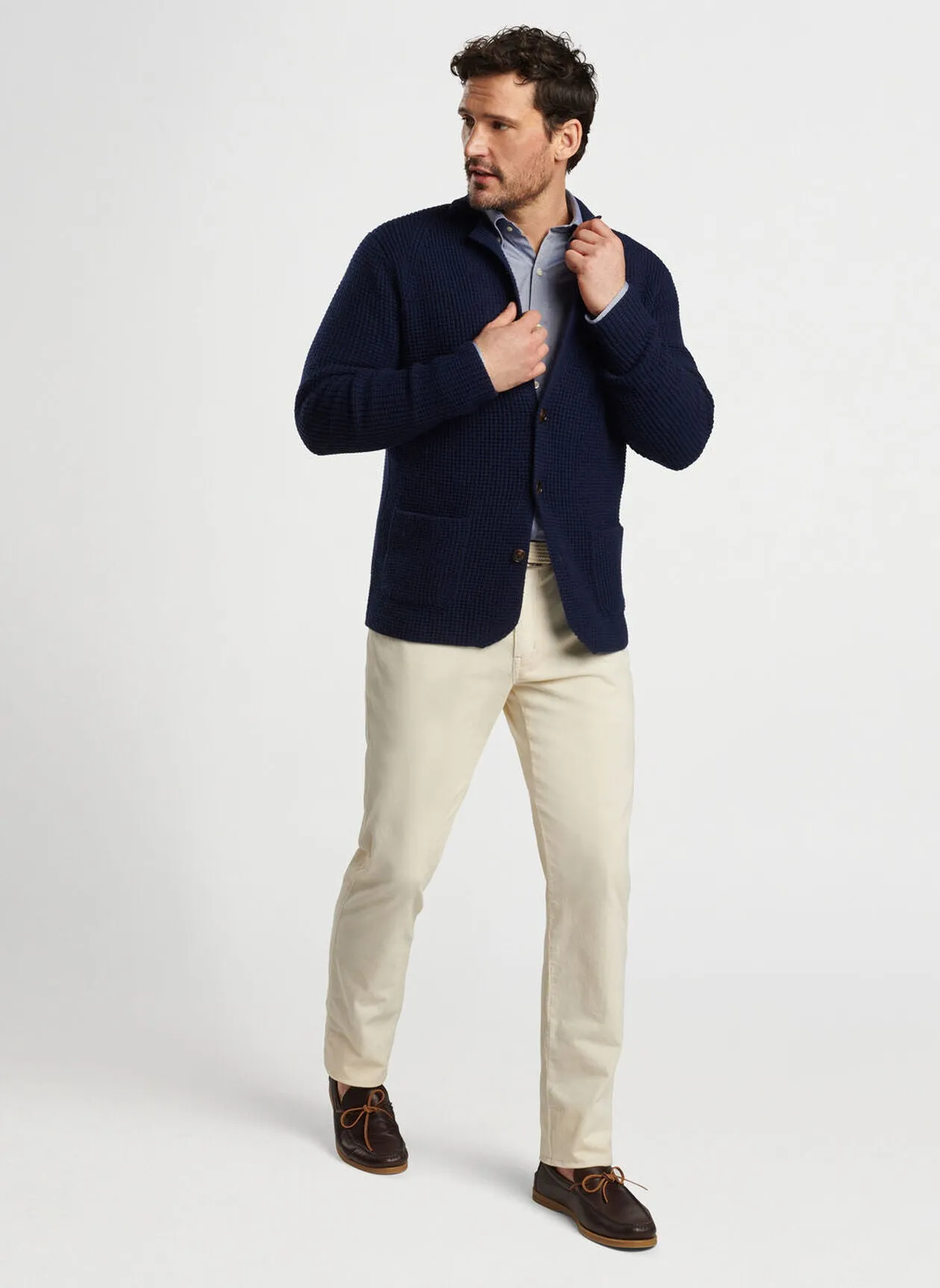 Peter Millar Mens Classic Fit Birch Sweater Blazer - NAVY