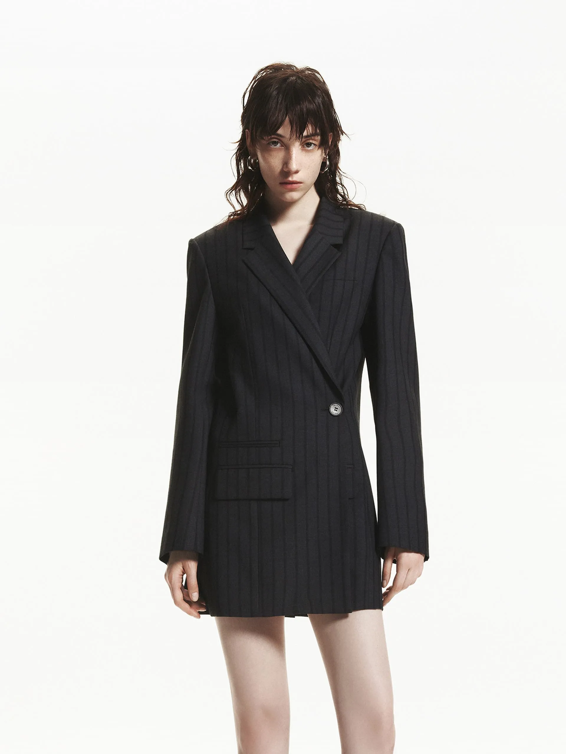 Pinstripe Tailored Blazer