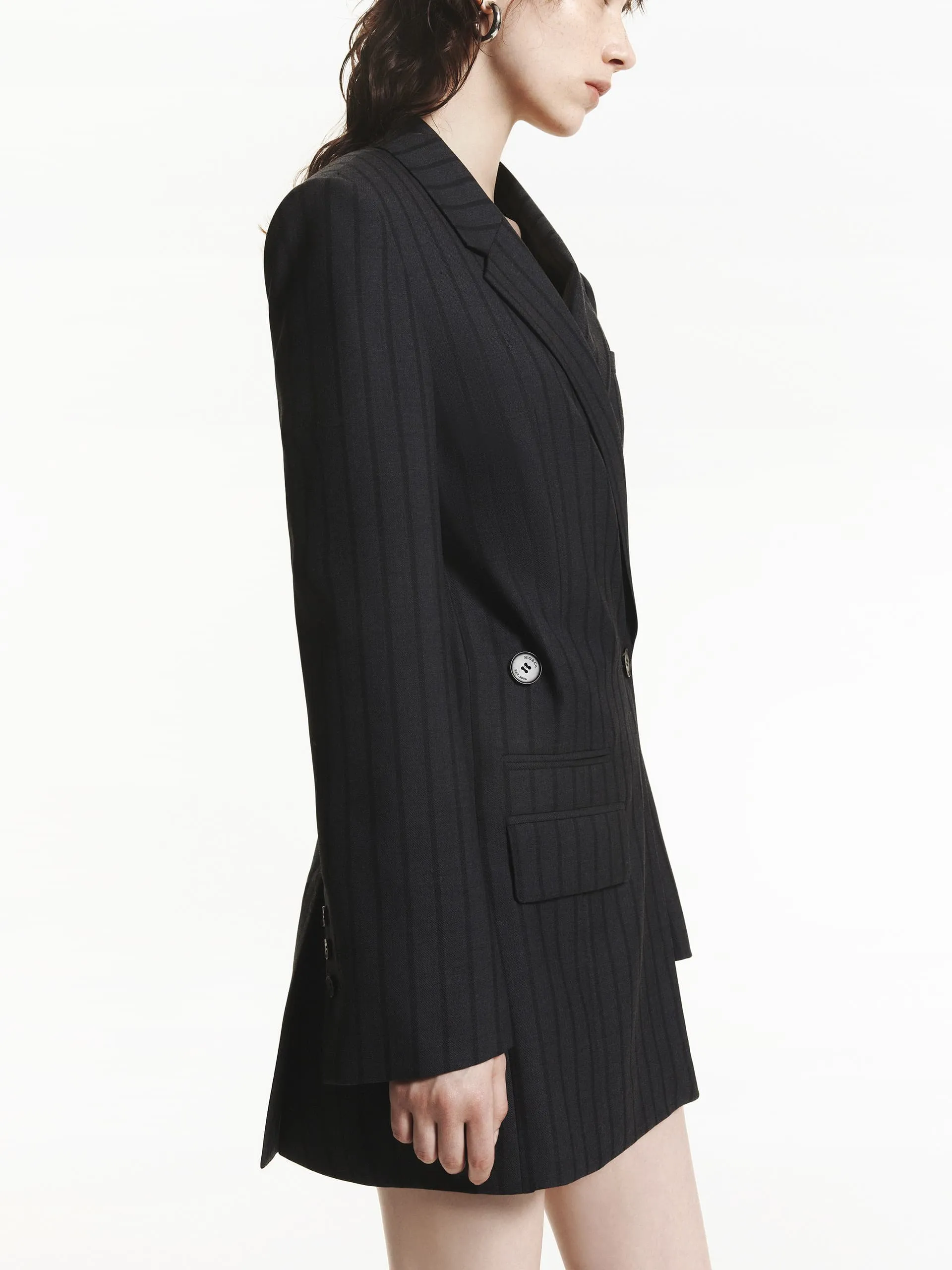 Pinstripe Tailored Blazer