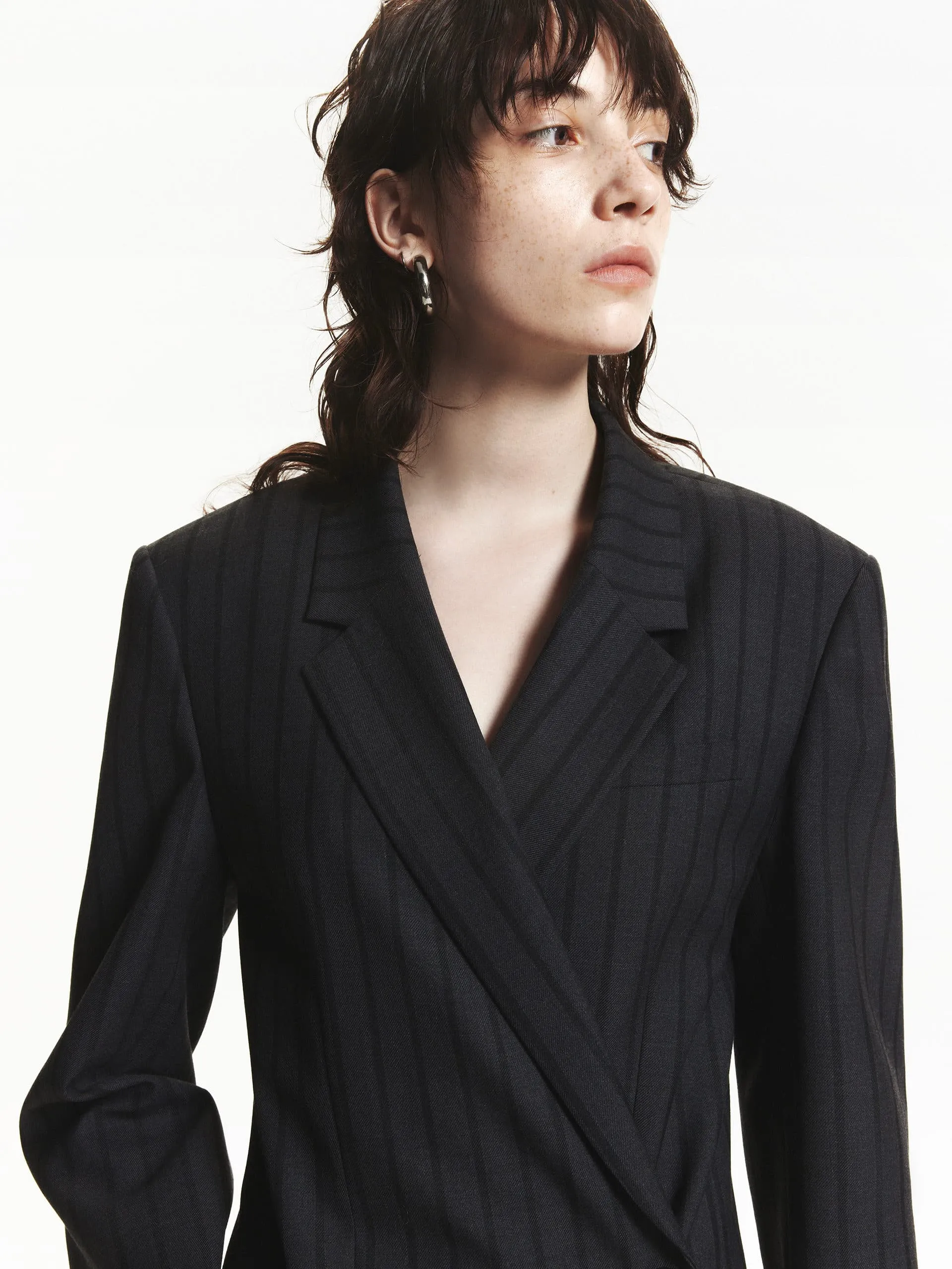 Pinstripe Tailored Blazer