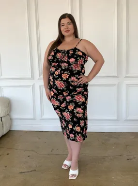 Plus Size Bodycon Floral Dress