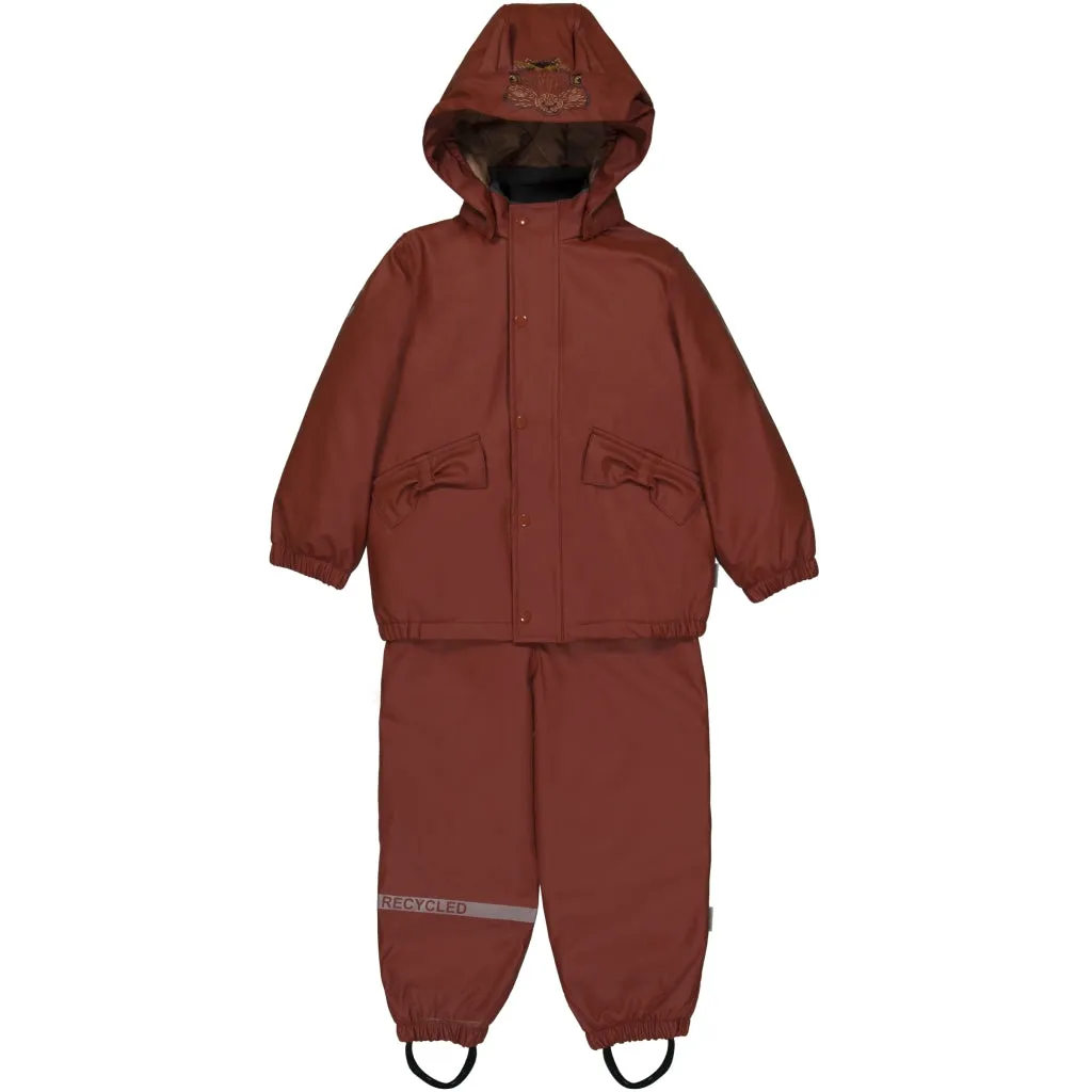 PU Rainwear Padded Animal (overalls 80-104) - Henna