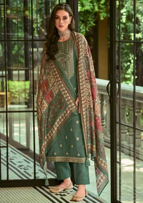 Pure Pashmina Jacquard Winter Suit Dress Materials for Ladies