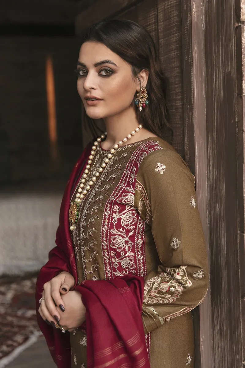 Qalamkar Embroidered Winter Collection with Shawl – KK-08