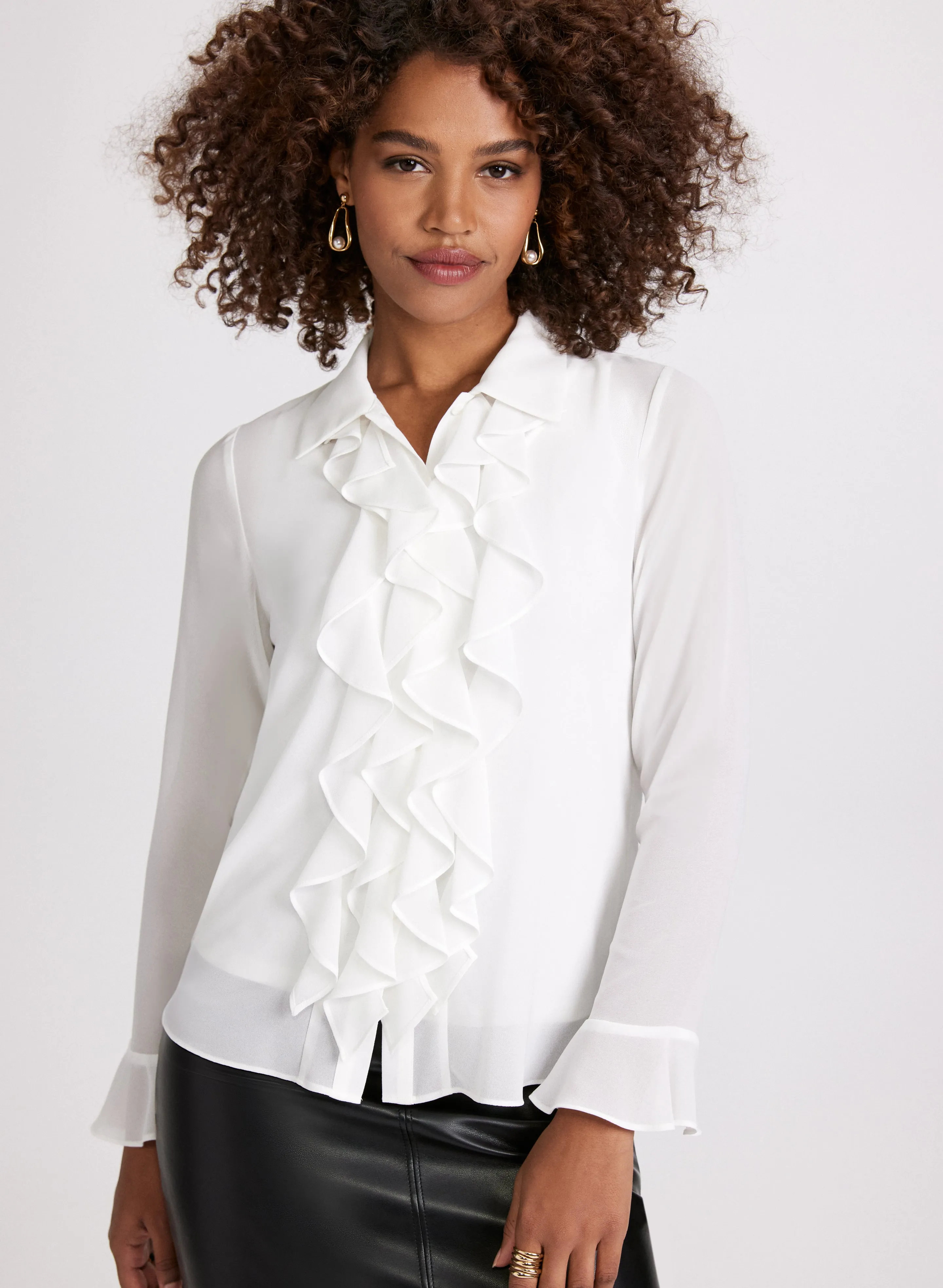 Ruffle Front Blouse