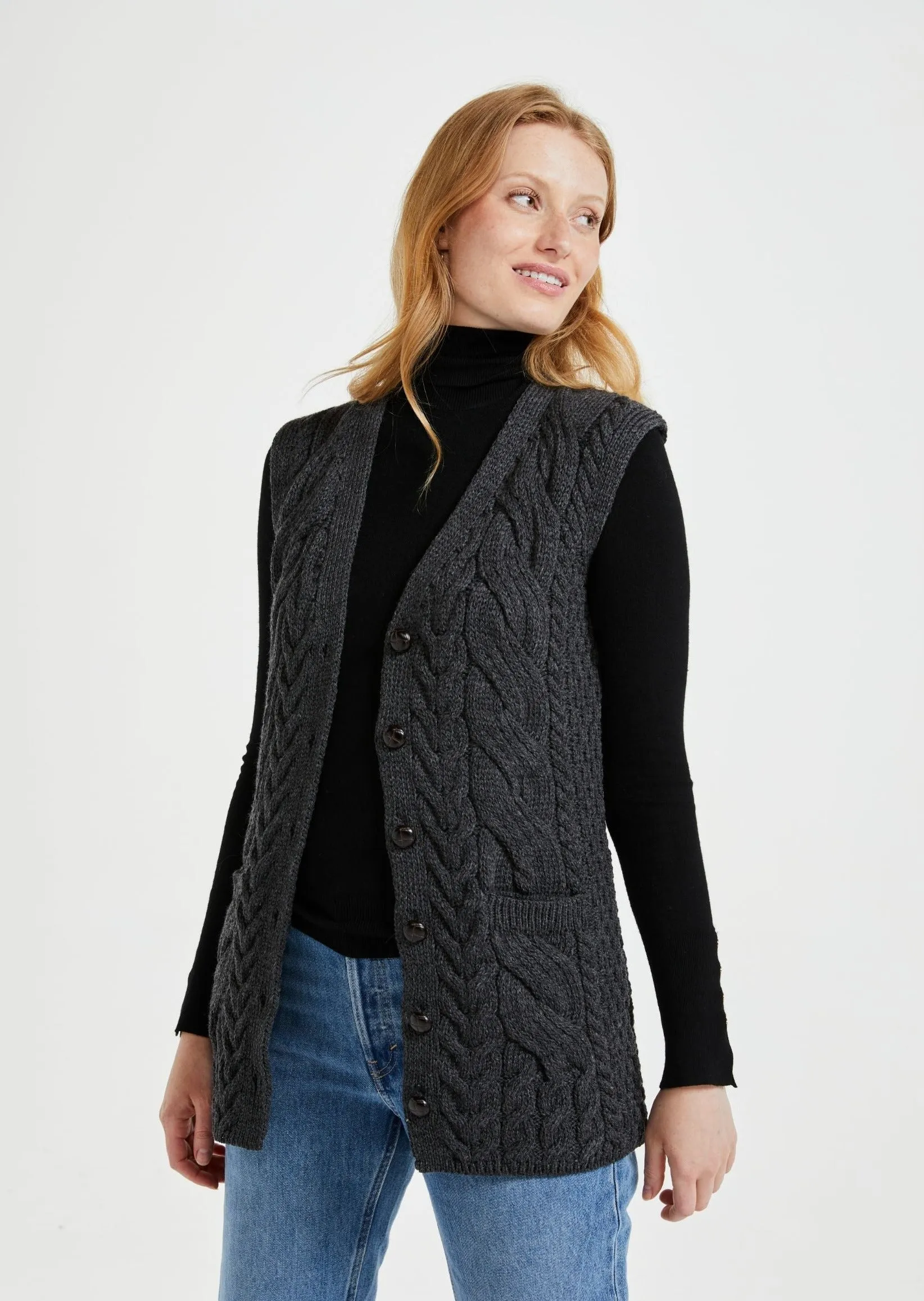 Saoirse Aran Supersoft Cardigan | Charcoal