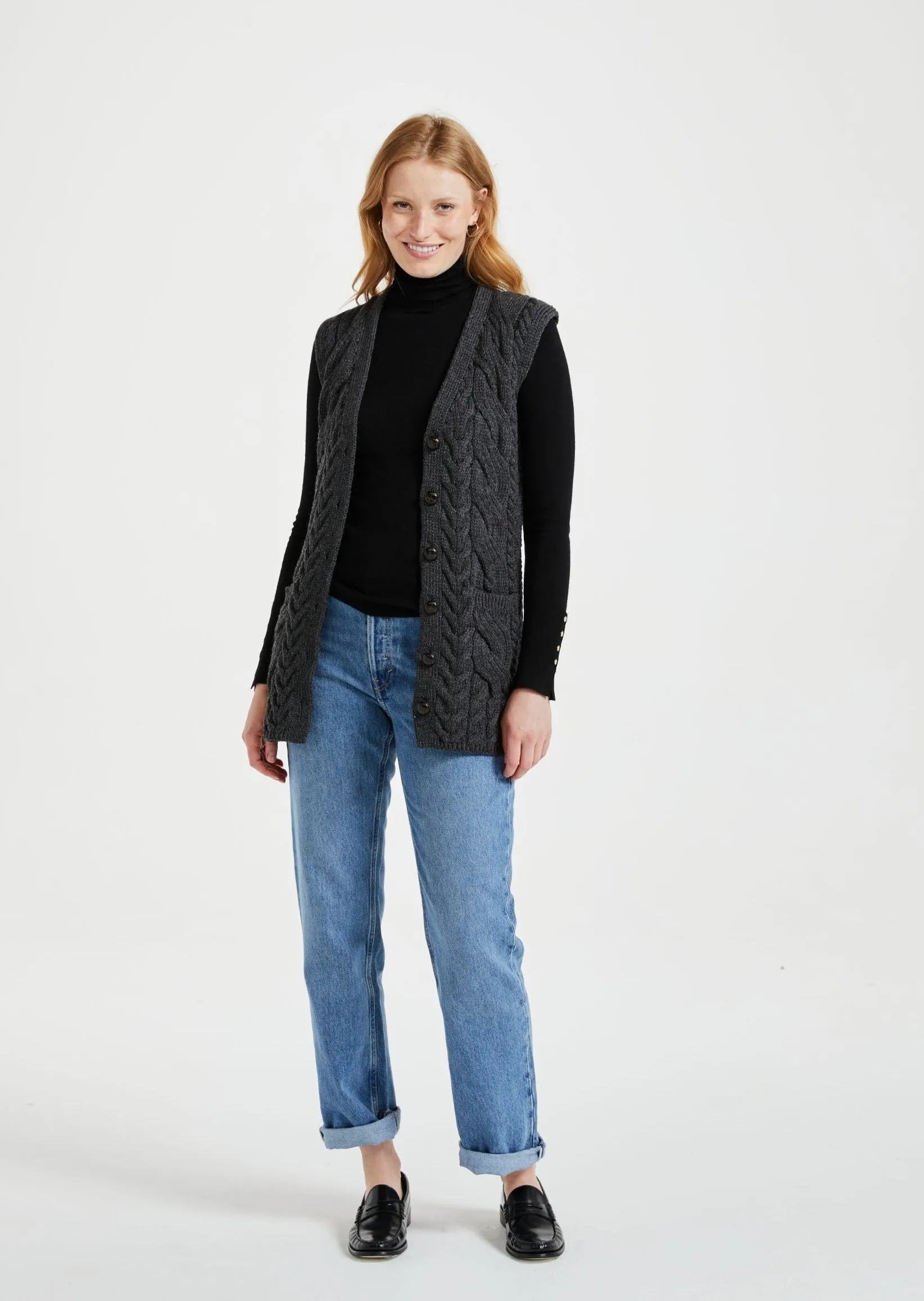 Saoirse Aran Supersoft Cardigan | Charcoal