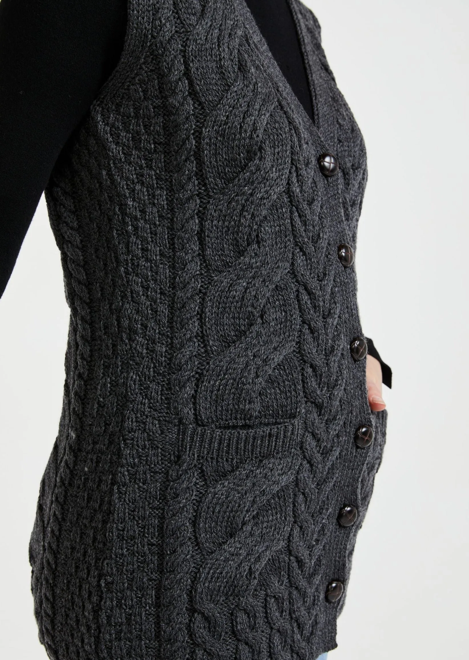 Saoirse Aran Supersoft Cardigan | Charcoal