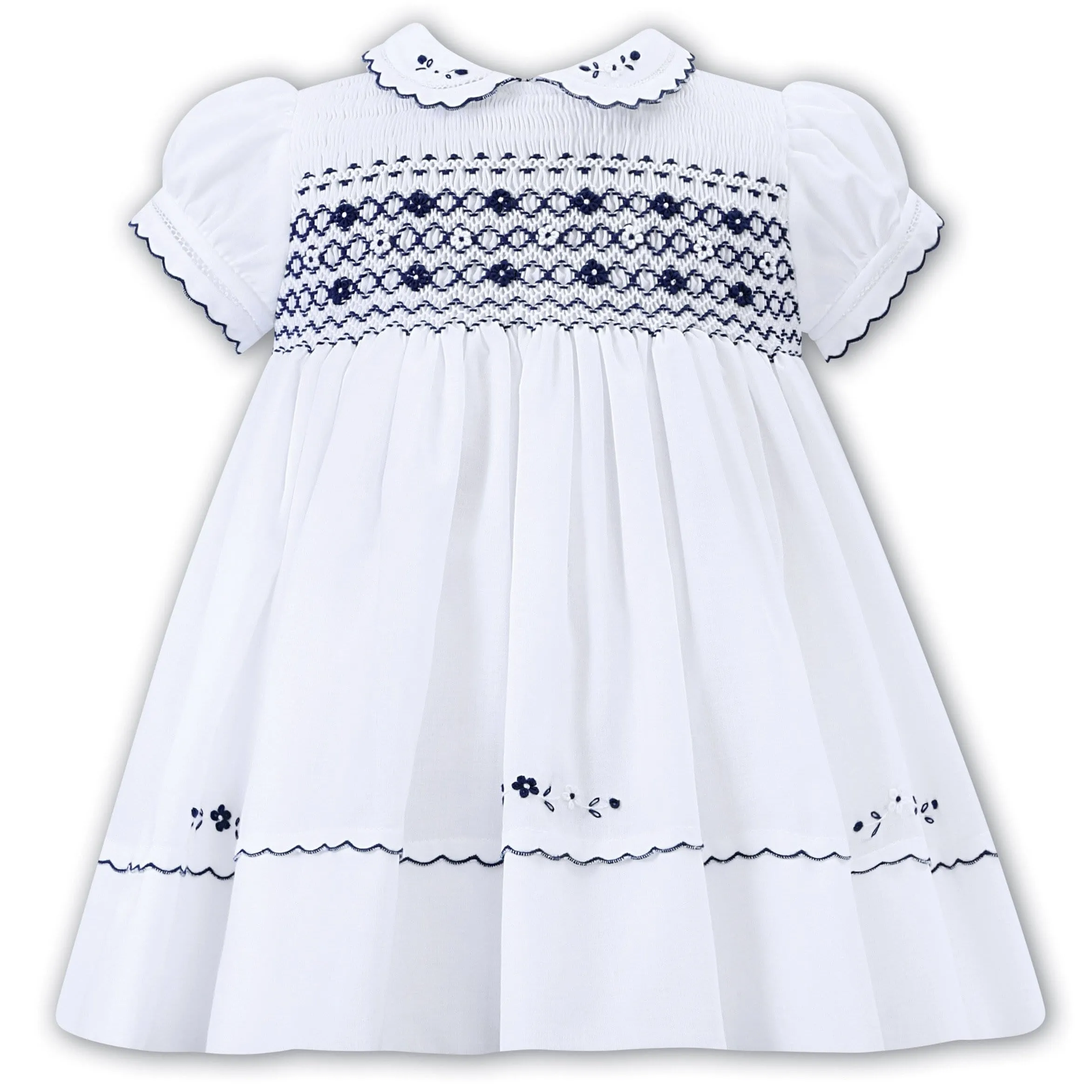 SARAH LOUISE - Peter Pan Collar Smock Dress - Navy