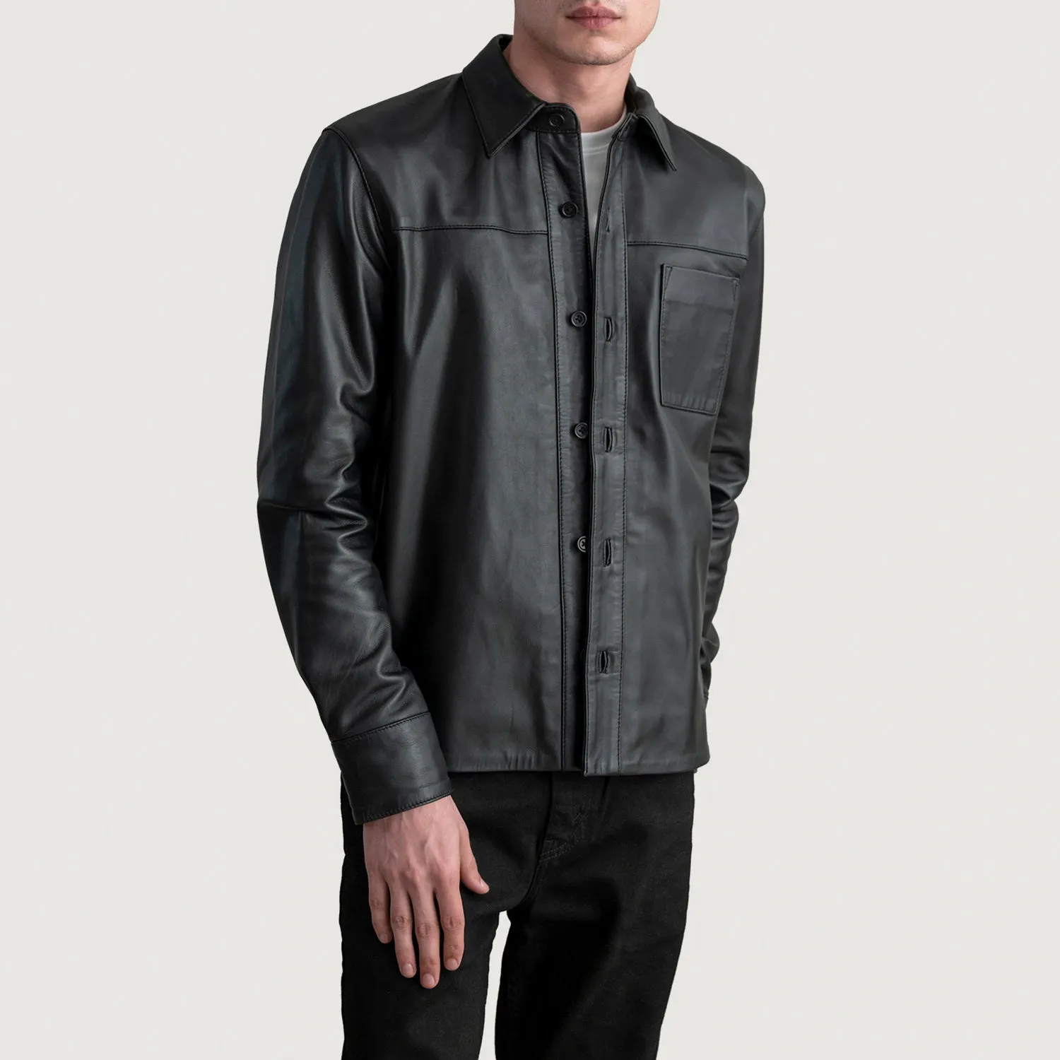 Scout Black Leather Shirt