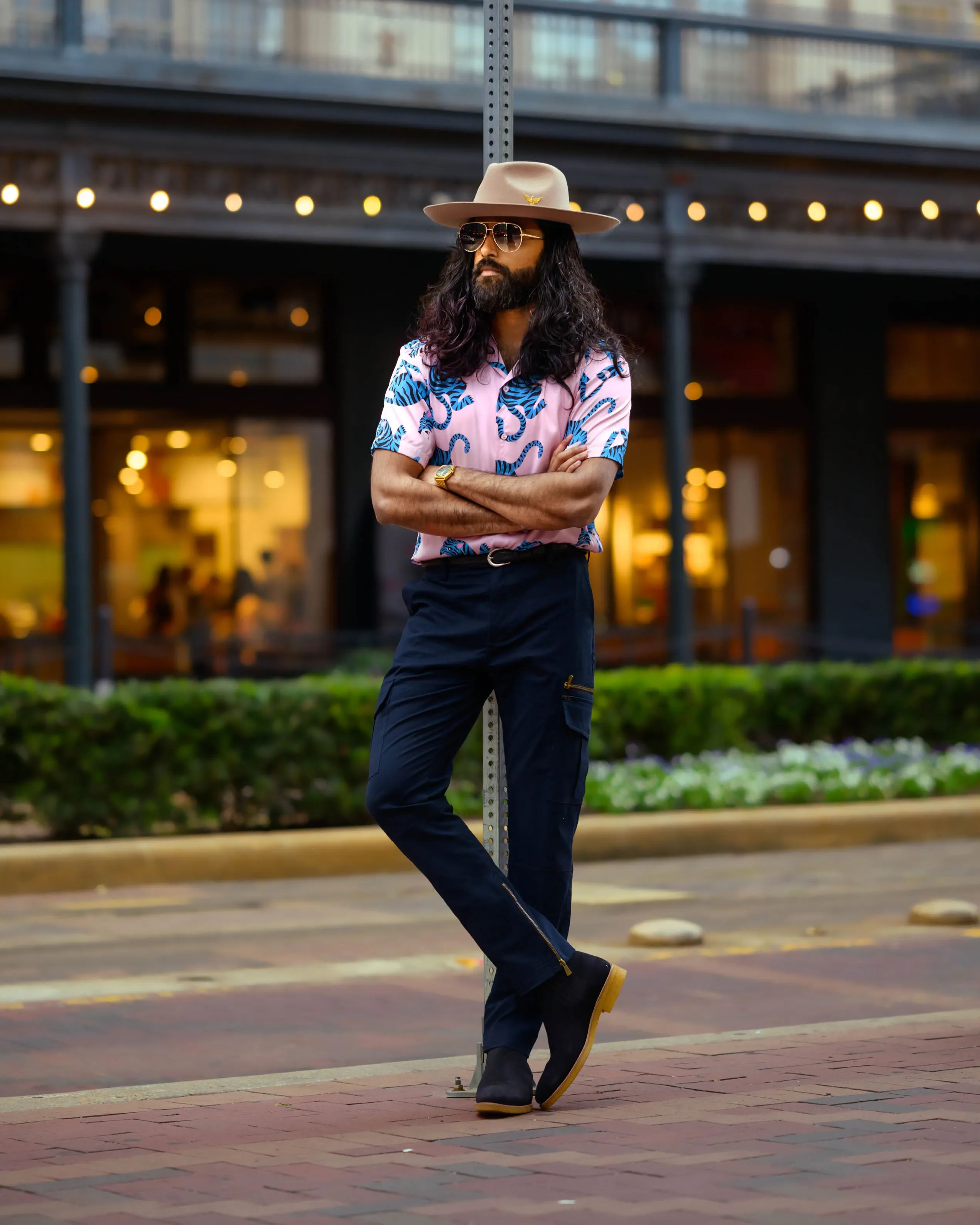 SG Camp Collar Shirt - Pink Tiger