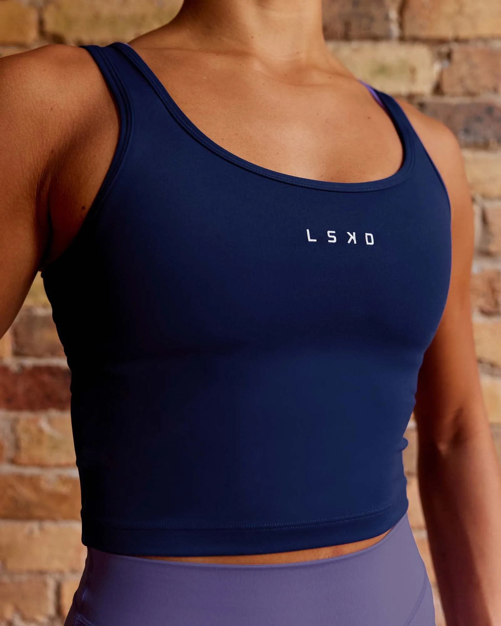 Staple Active Cropped Tank - Midnight Blue