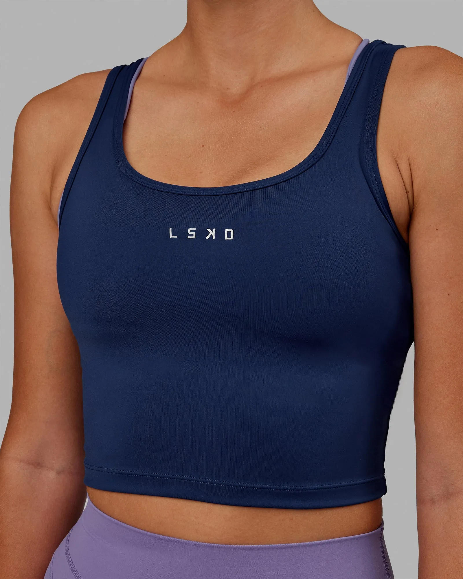 Staple Active Cropped Tank - Midnight Blue