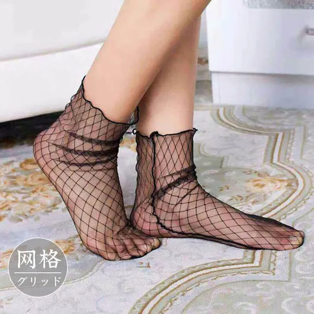 star Party Hollow out sexy pantyhose female Mesh black women transparent stocking slim fishnet stockings hosiery TT091