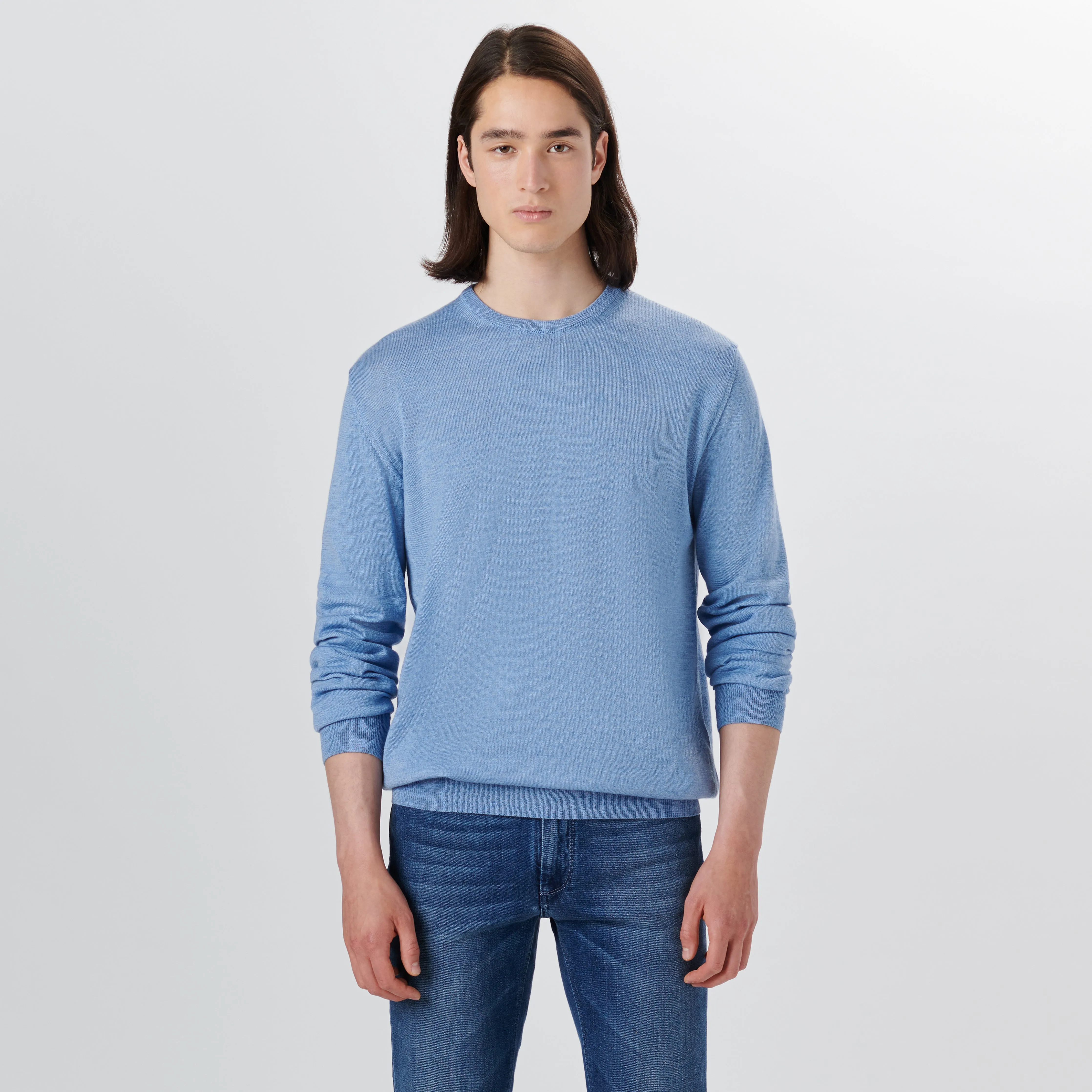 Super Merino Crew Neck Solid Sweater