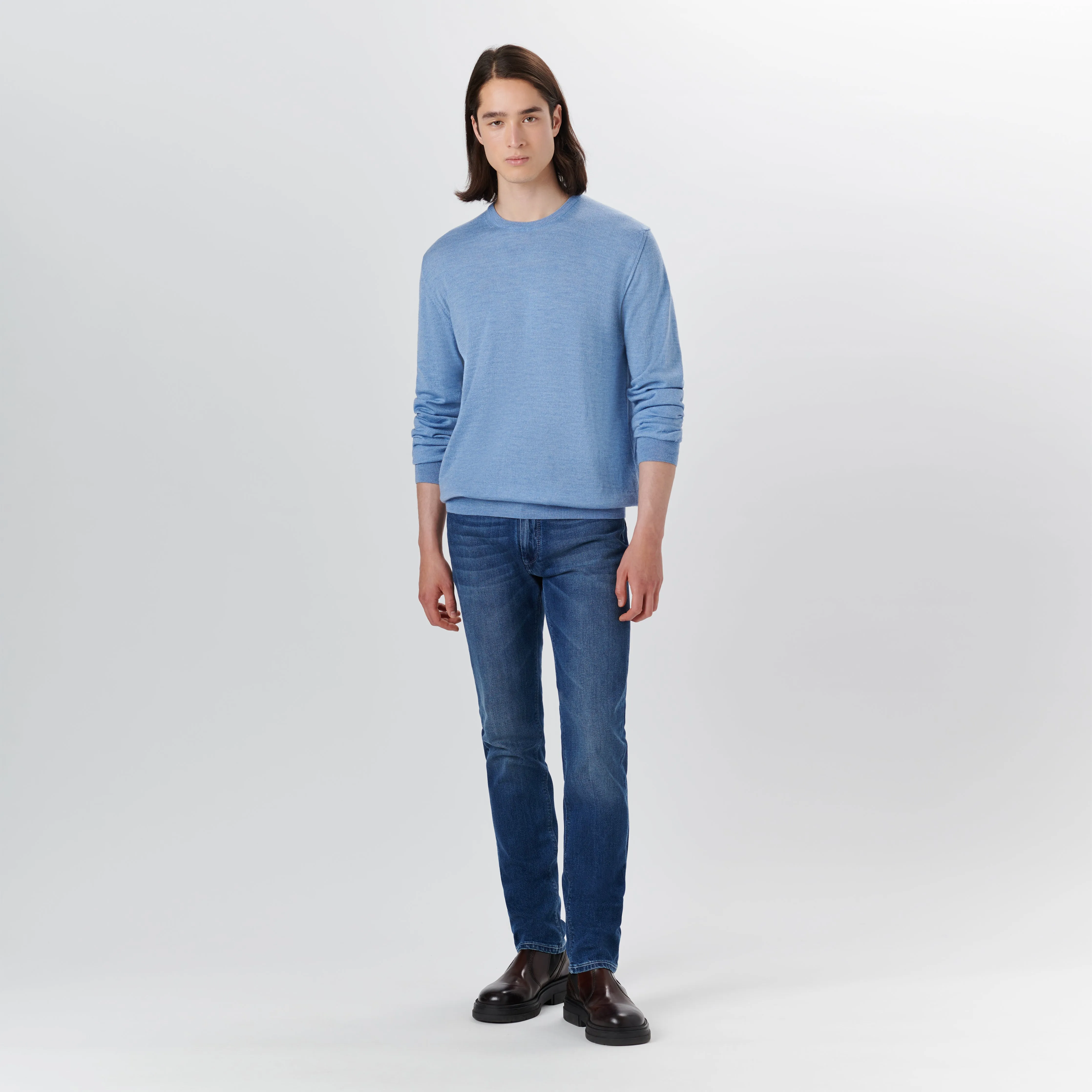 Super Merino Crew Neck Solid Sweater