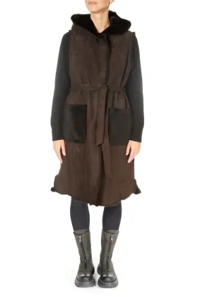 Suprema 'Brown Reversible Sheepskin Gilet'