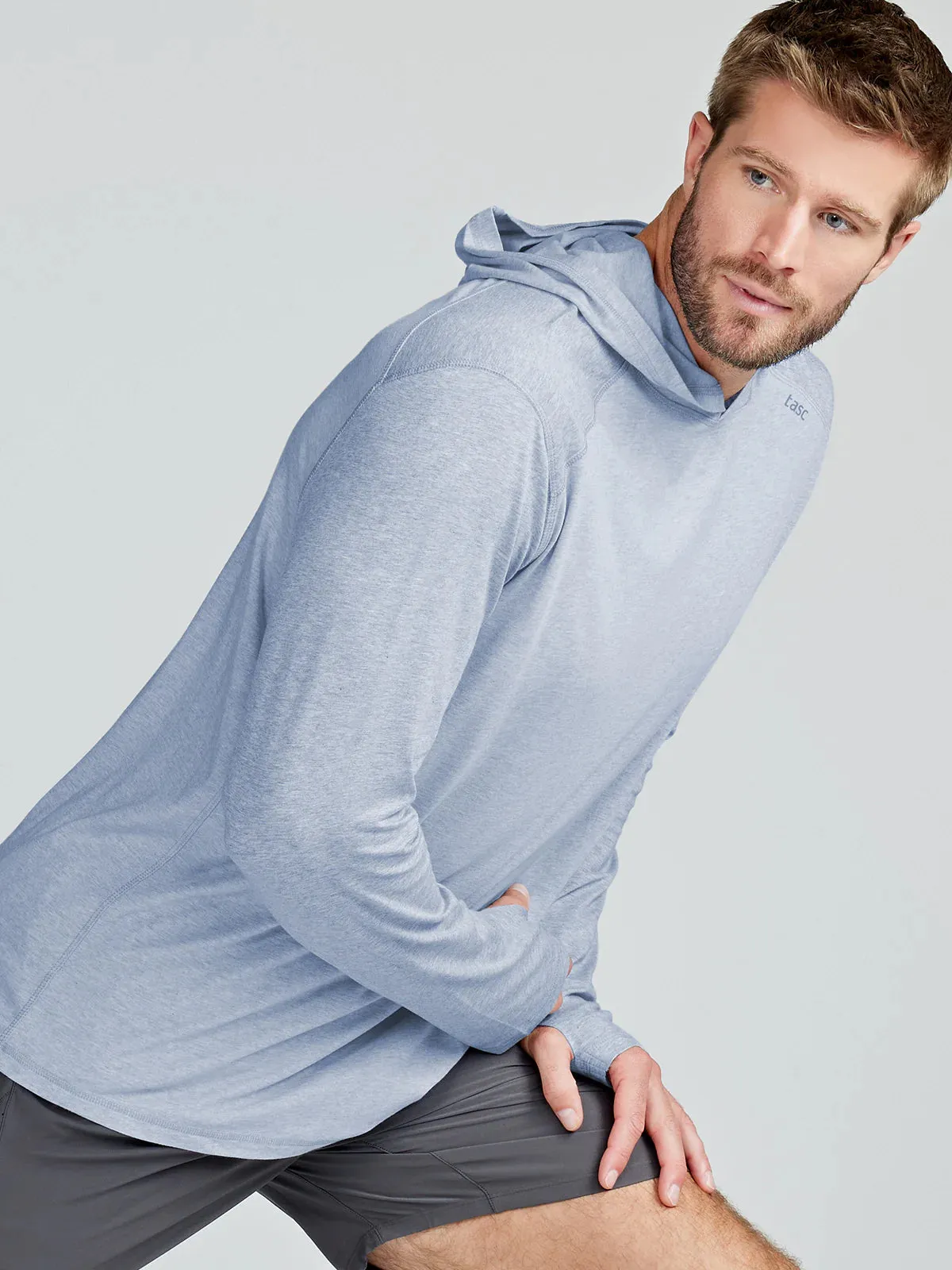 tasc Performance Carrollton Lightweight Hoodie in Cloud Heather