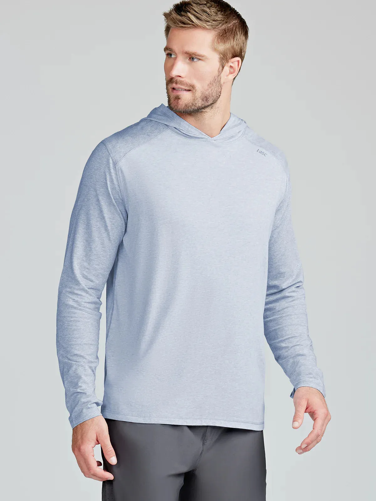 tasc Performance Carrollton Lightweight Hoodie in Cloud Heather