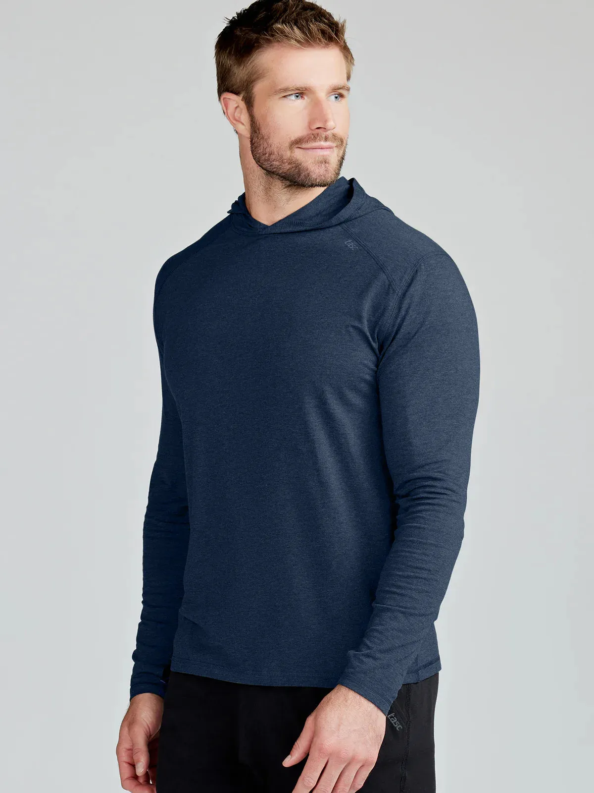 tasc Performance Men's Carrollton Lightweight Hoodie in Classic Navy Heather