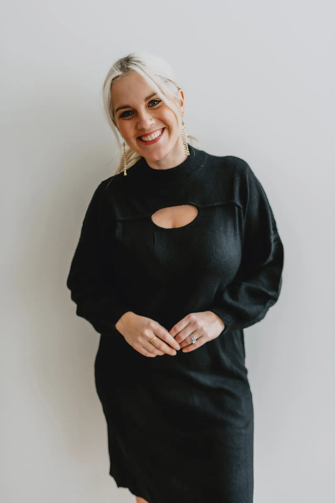 The Mollie Knit Dress - Pitch Black