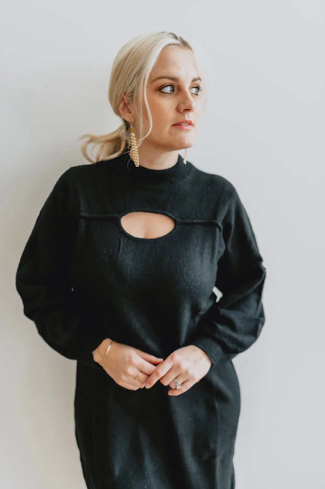 The Mollie Knit Dress - Pitch Black