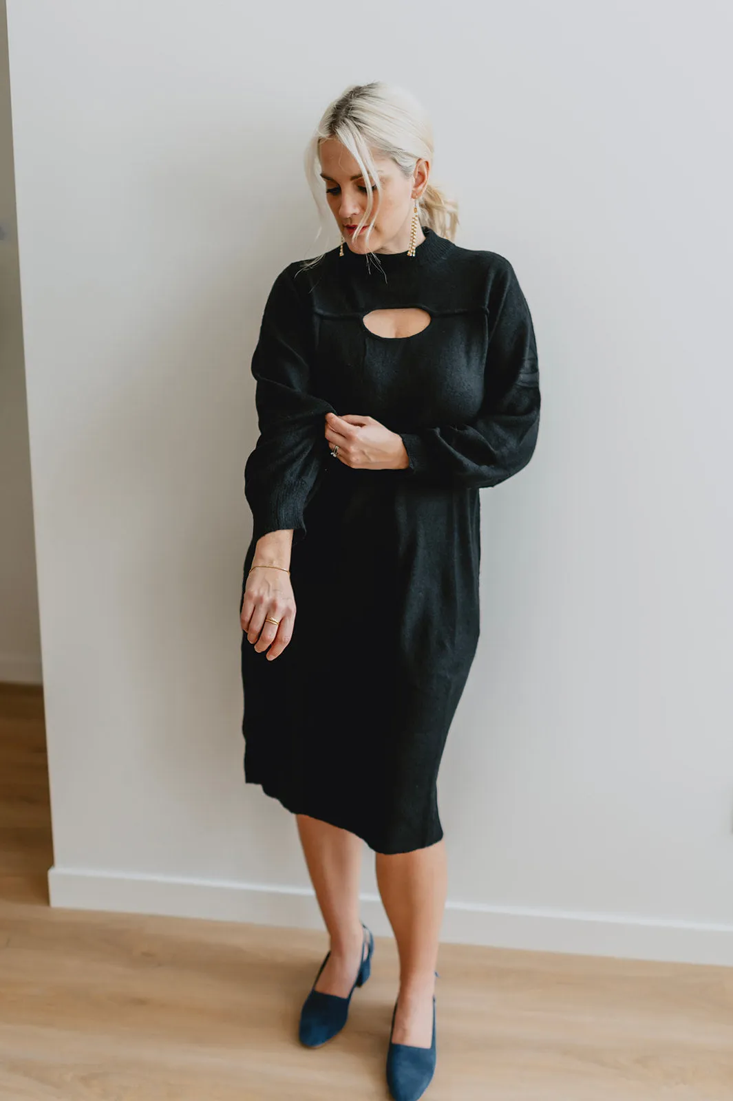 The Mollie Knit Dress - Pitch Black