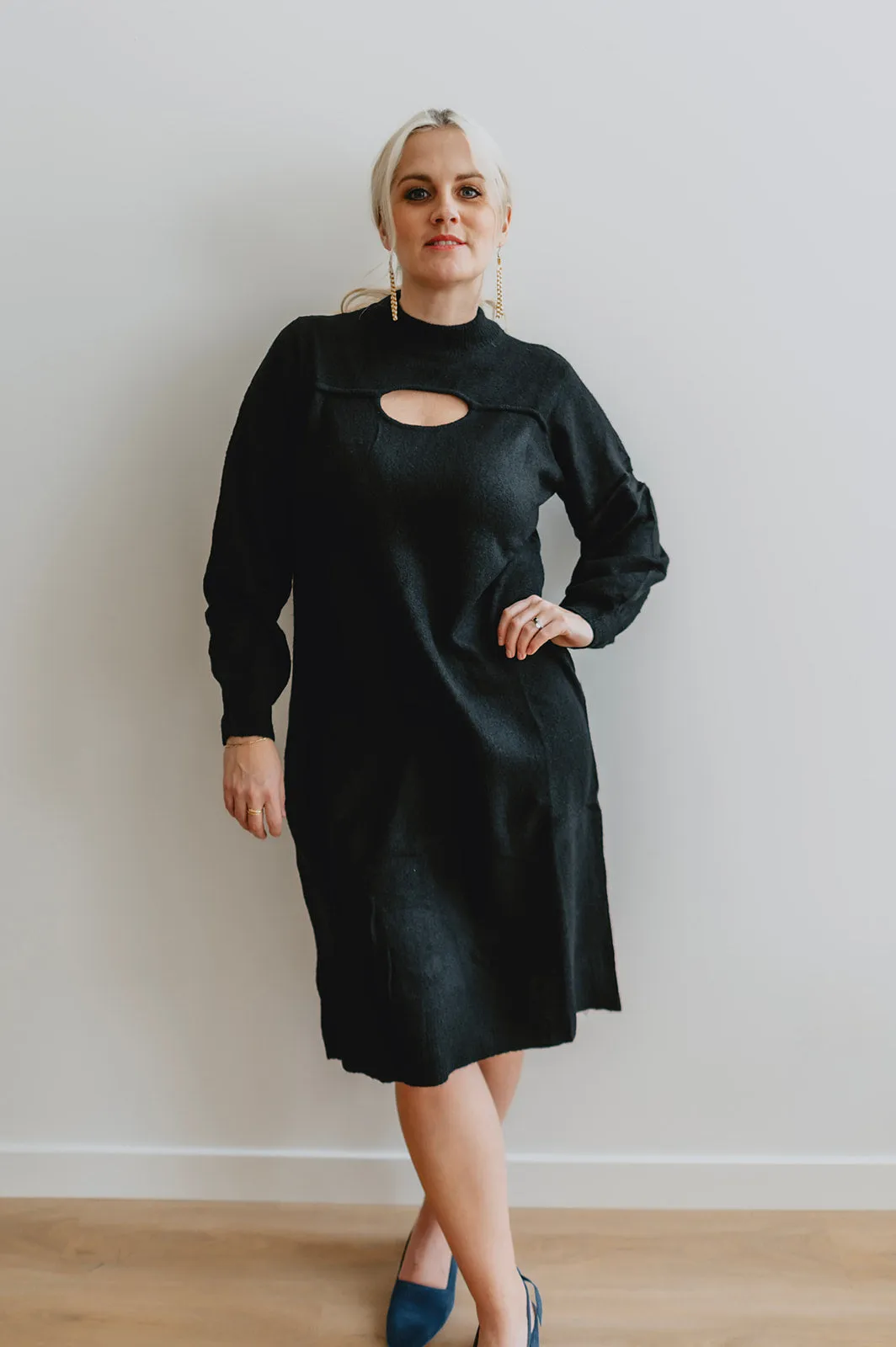 The Mollie Knit Dress - Pitch Black