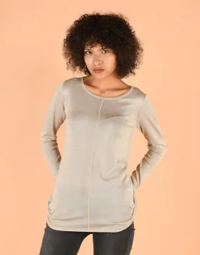 Ultrafine Fitted Sweater in Beige