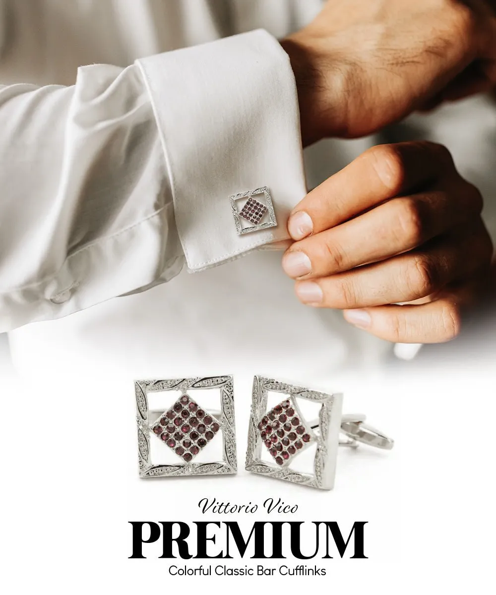 Vittorio Vico Colorful Classic Bar Cufflinks: CL19XX Series