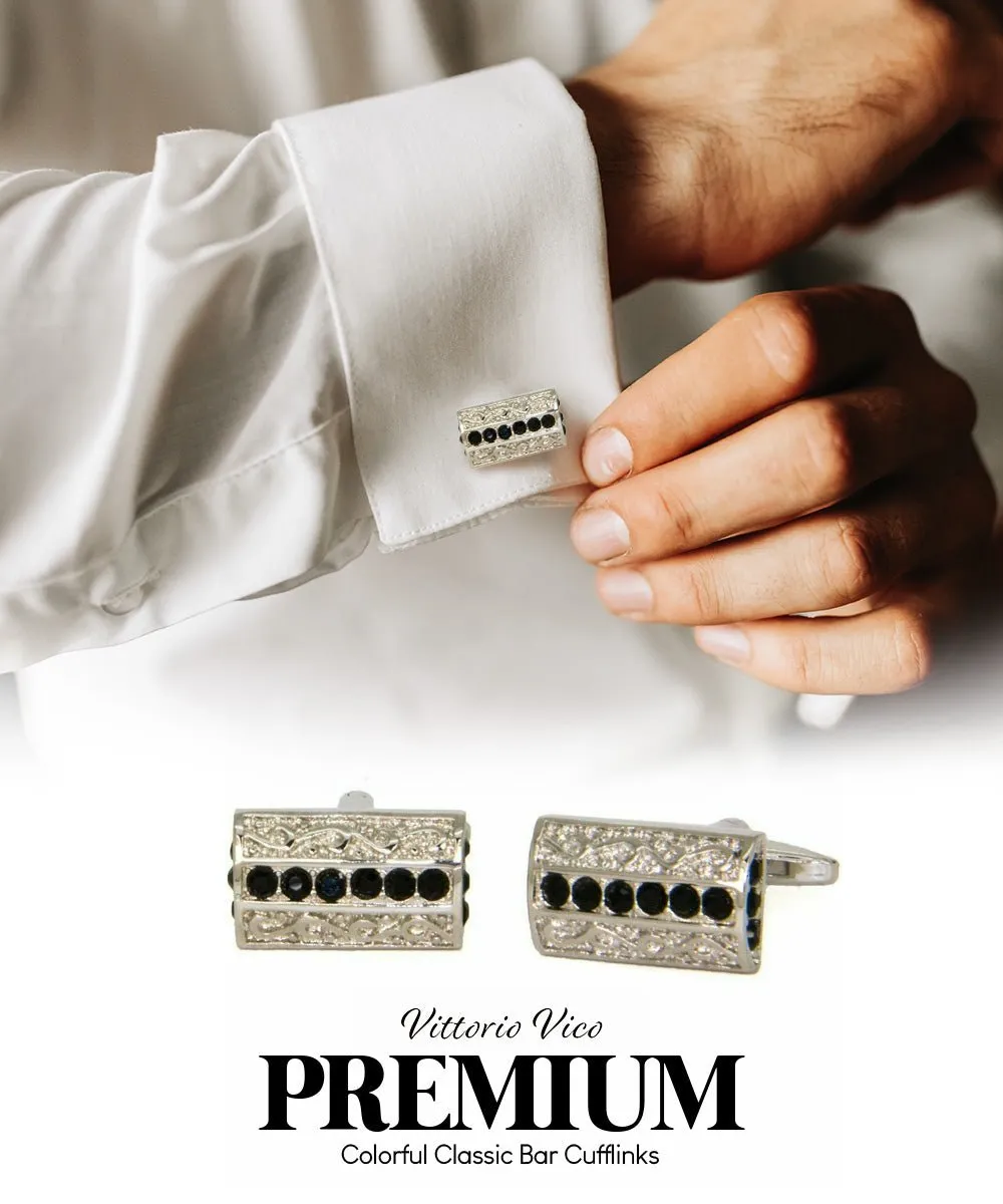 Vittorio Vico Colorful Classic Bar Cufflinks: CL19XX Series