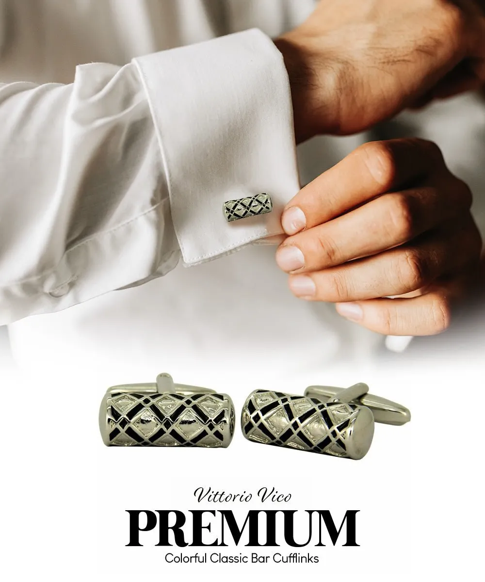 Vittorio Vico Colorful Classic Bar Cufflinks: CL19XX Series