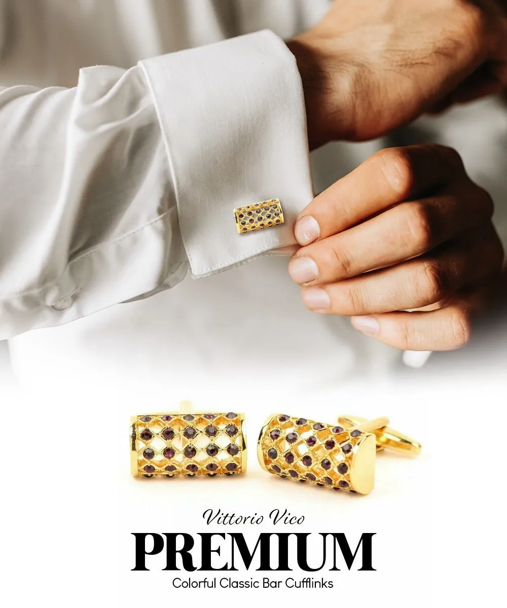 Vittorio Vico Colorful Classic Bar Cufflinks: CL19XX Series