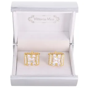 Vittorio Vico Gold Iced Wedding Cufflinks in Gift Box: CL100x Series