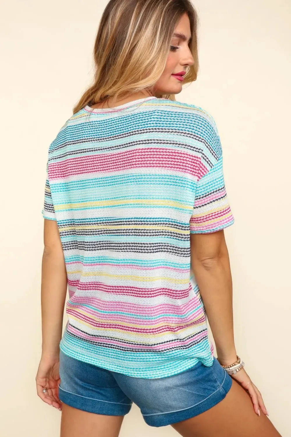 Waffle Stripe Short Sleeve T-Shirt