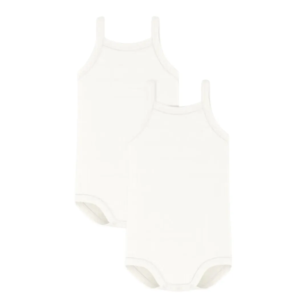 White Baby 2 Pack Thin Strap Bodysuits