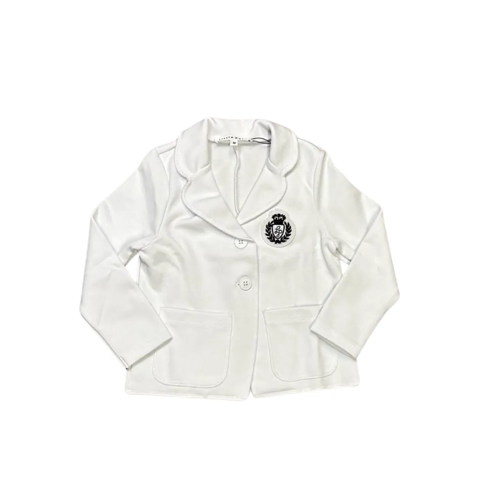 White Milano Blazer with Color Badge