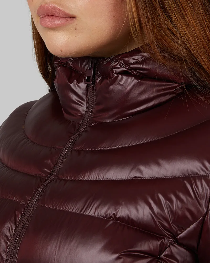 WOMEN'S SHINY POLY-FILL HOODED JACKET