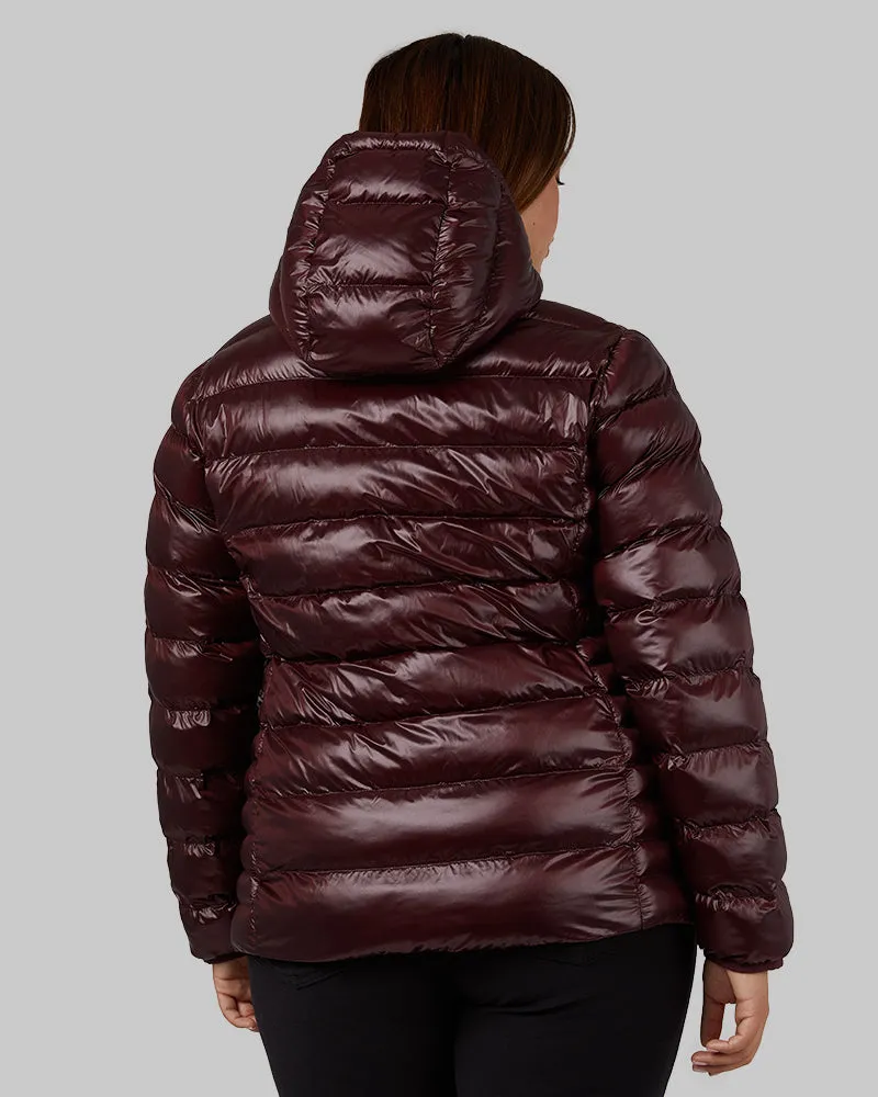 WOMEN'S SHINY POLY-FILL HOODED JACKET