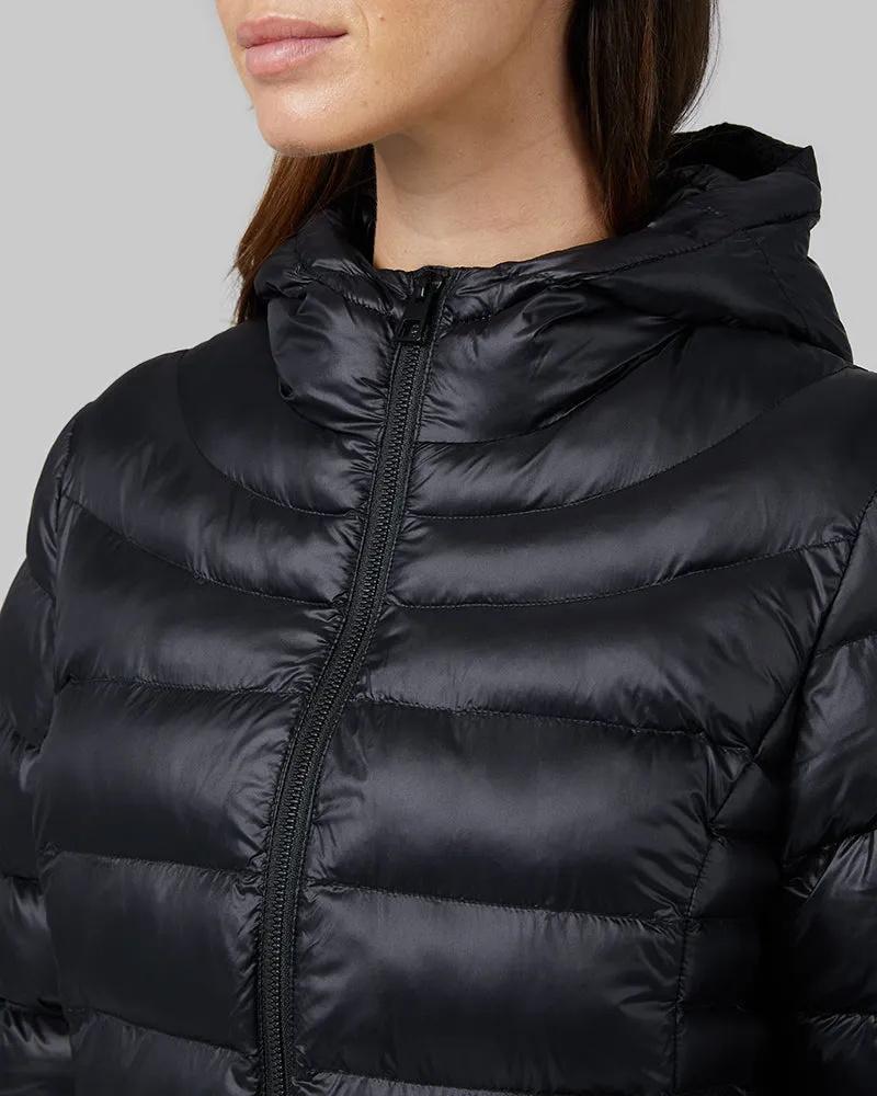 WOMEN'S SHINY POLY-FILL HOODED JACKET