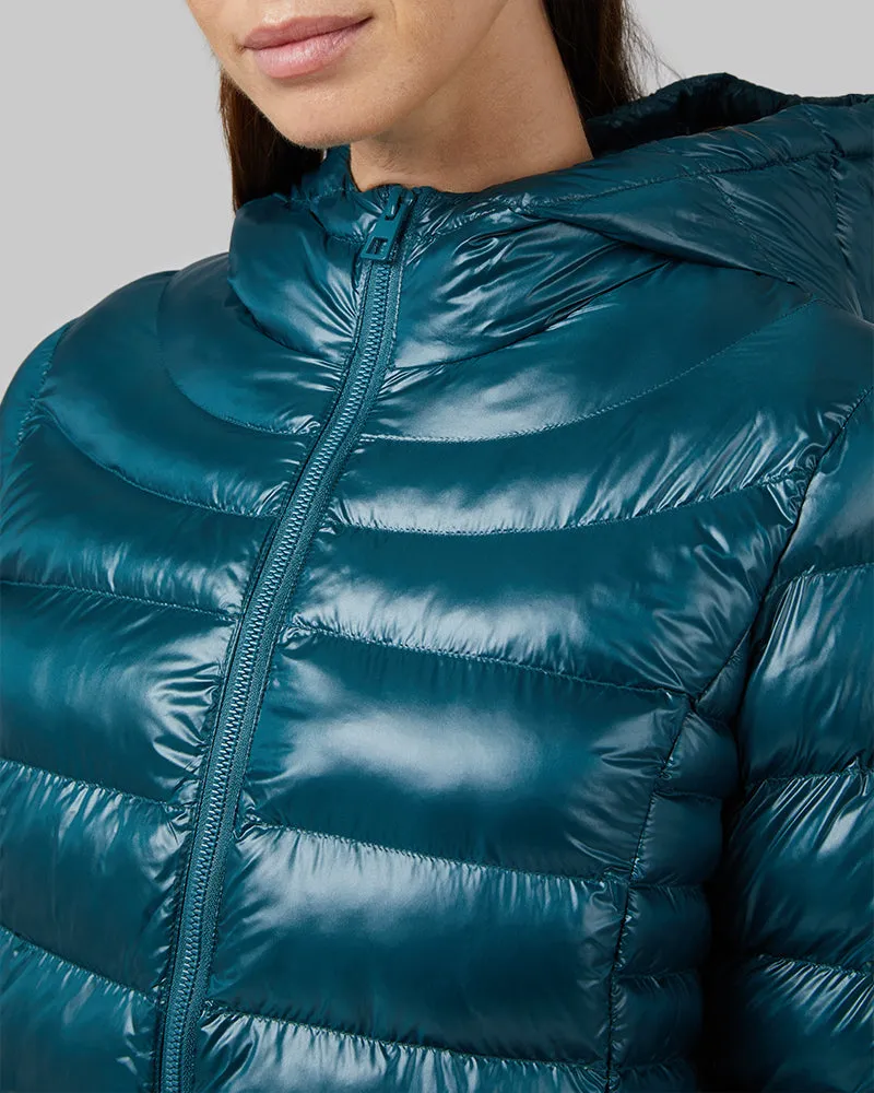 WOMEN'S SHINY POLY-FILL HOODED JACKET